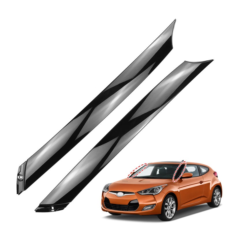 Front Left  Right Windshield APillar Trim Molding Compatible with Hyundai Veloster 2012 2013 2014 2015 2016 2017 Replaces 861702V000 861802V000 Window Garnish Panel